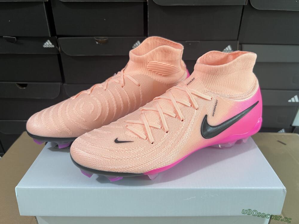 Men's Nike Phantom Luna Elite NU FG Firm Ground High-Tops Football Boots - Pink/Black