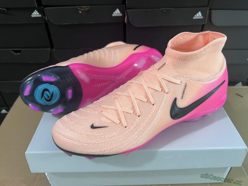 Men's Nike Phantom Luna Elite NU FG Firm Ground High-Tops Football Boots - Pink/Black