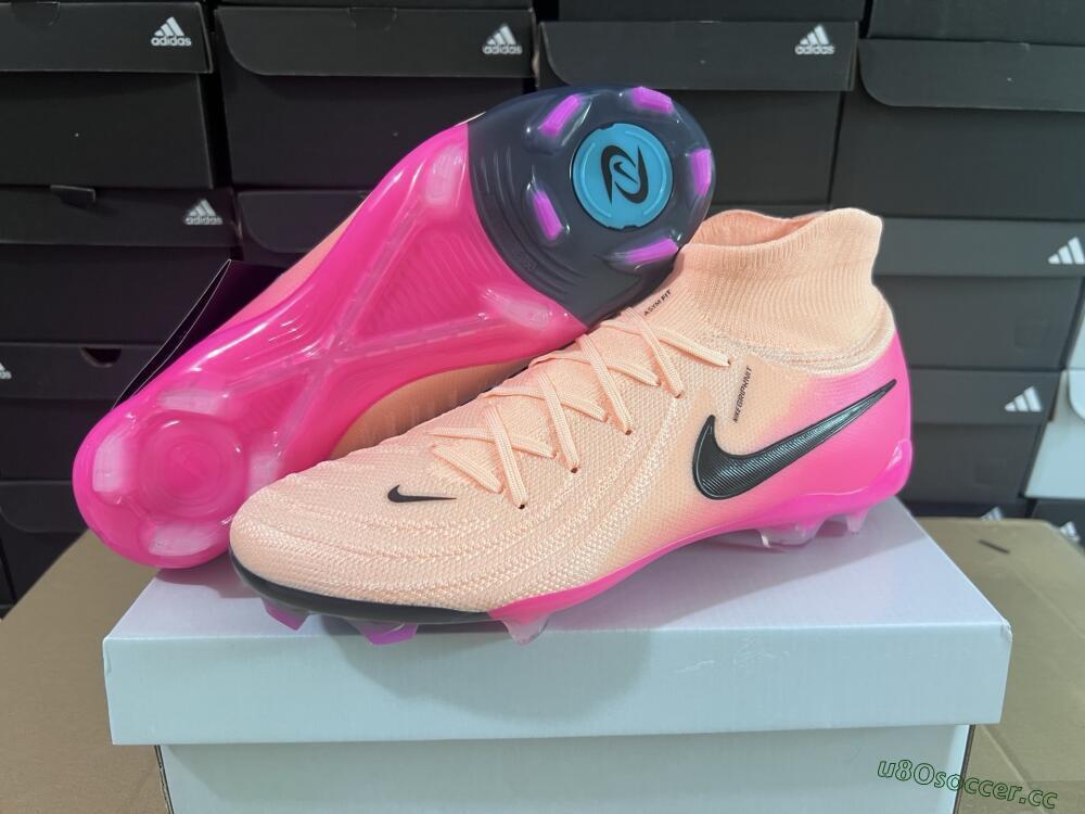 Men's Nike Phantom Luna Elite NU FG Firm Ground High-Tops Football Boots - Pink/Black