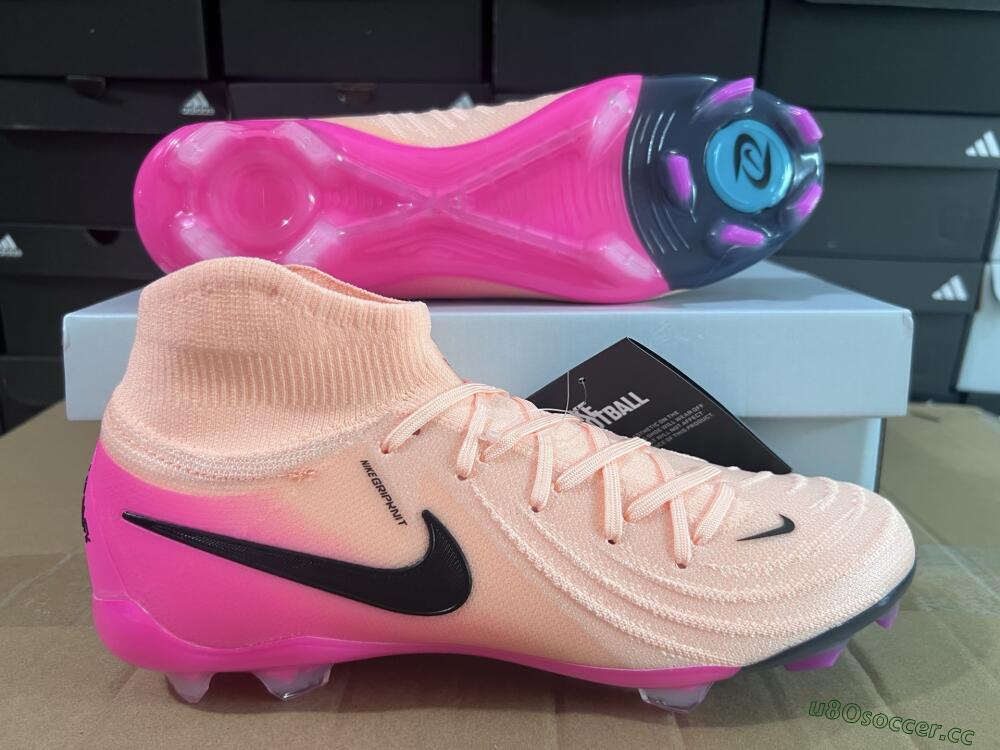 Men's Nike Phantom Luna Elite NU FG Firm Ground High-Tops Football Boots - Pink/Black