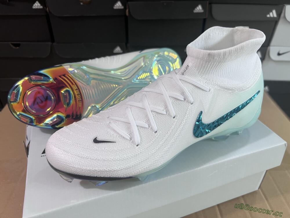 Men's Nike Phantom Luna Elite NU FG Firm Ground Low-Tops Football Boots - White/Black/Jade