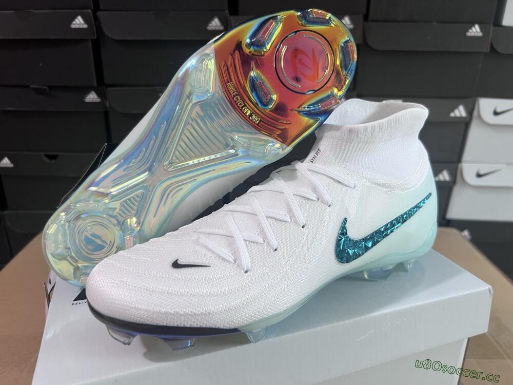 Men's Nike Phantom Luna Elite NU FG Firm Ground Low-Tops Football Boots - White/Black/Jade