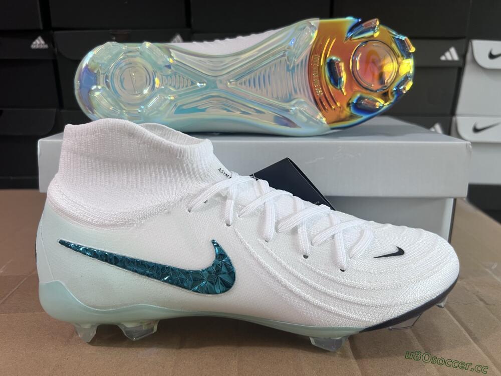 Men's Nike Phantom Luna Elite NU FG Firm Ground Low-Tops Football Boots - White/Black/Jade