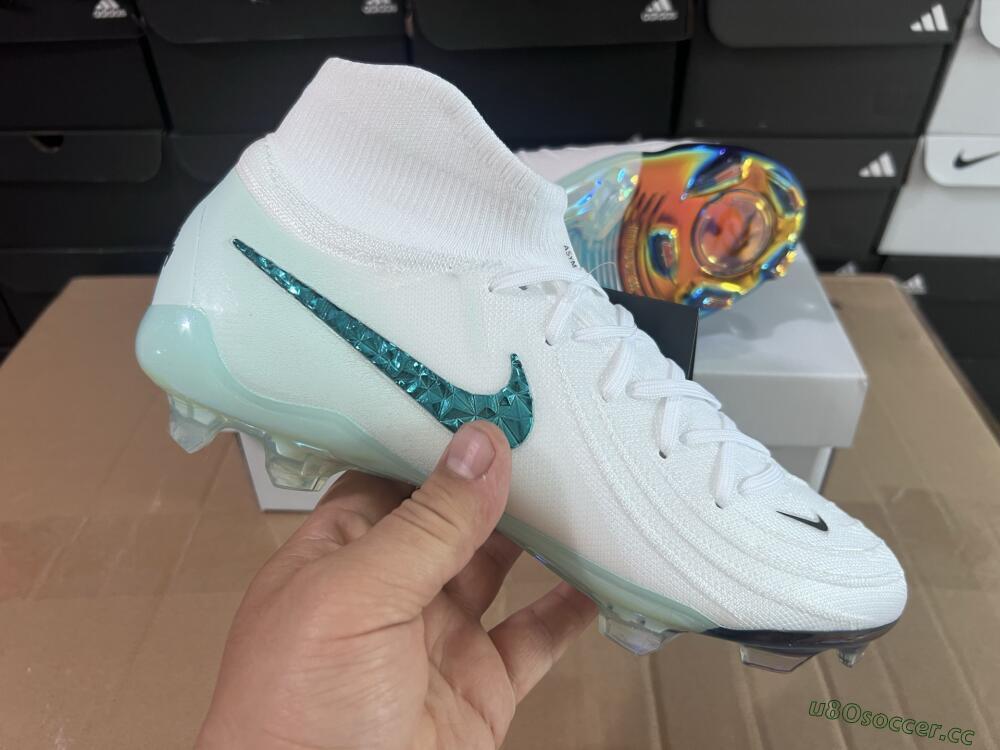 Men's Nike Phantom Luna Elite NU FG Firm Ground Low-Tops Football Boots - White/Black/Jade
