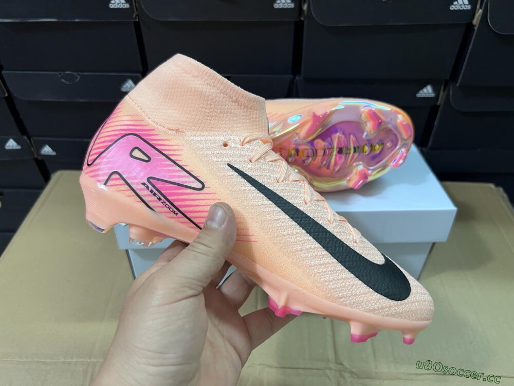 Unisex Nike Air Zoom Mercurial Superfly 10 Elite FG Firm Ground High-Tops Football Boots - Pink/Black