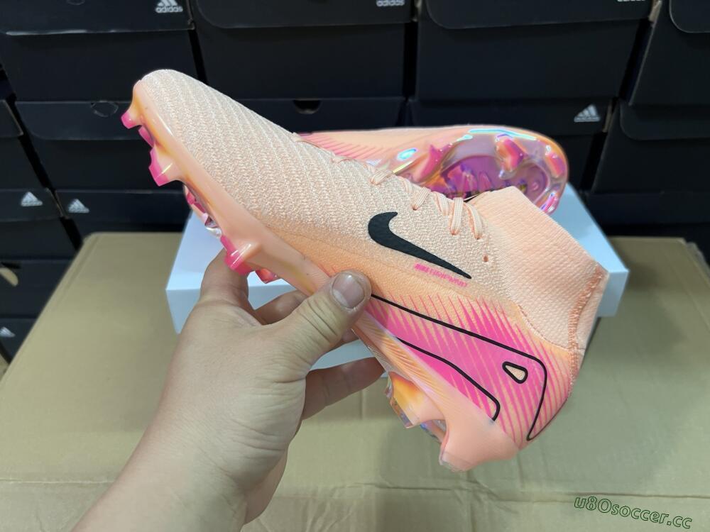 Unisex Nike Air Zoom Mercurial Superfly 10 Elite FG Firm Ground High-Tops Football Boots - Pink/Black