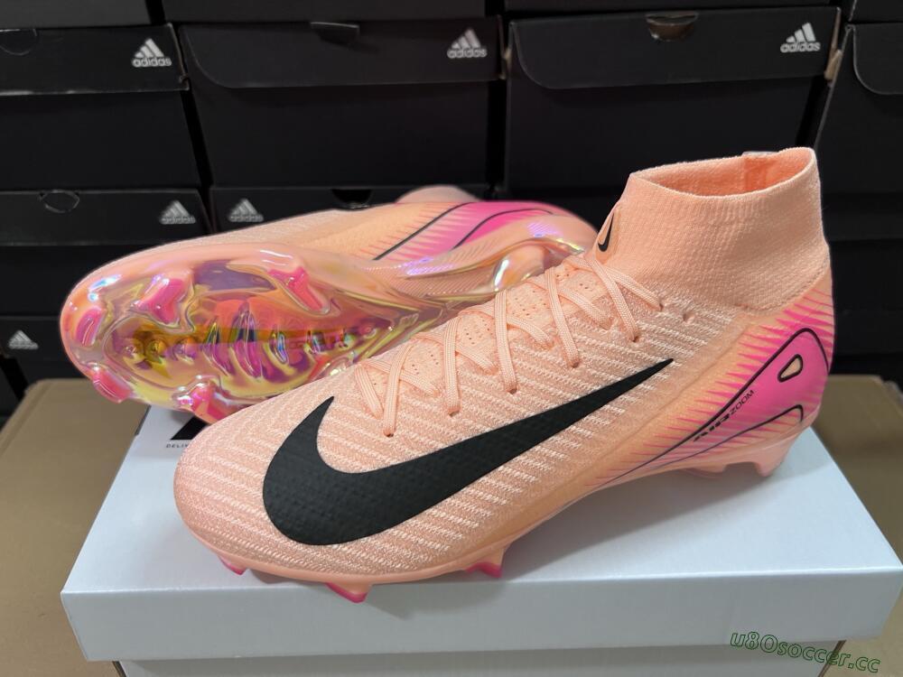 Unisex Nike Air Zoom Mercurial Superfly 10 Elite FG Firm Ground High-Tops Football Boots - Pink/Black