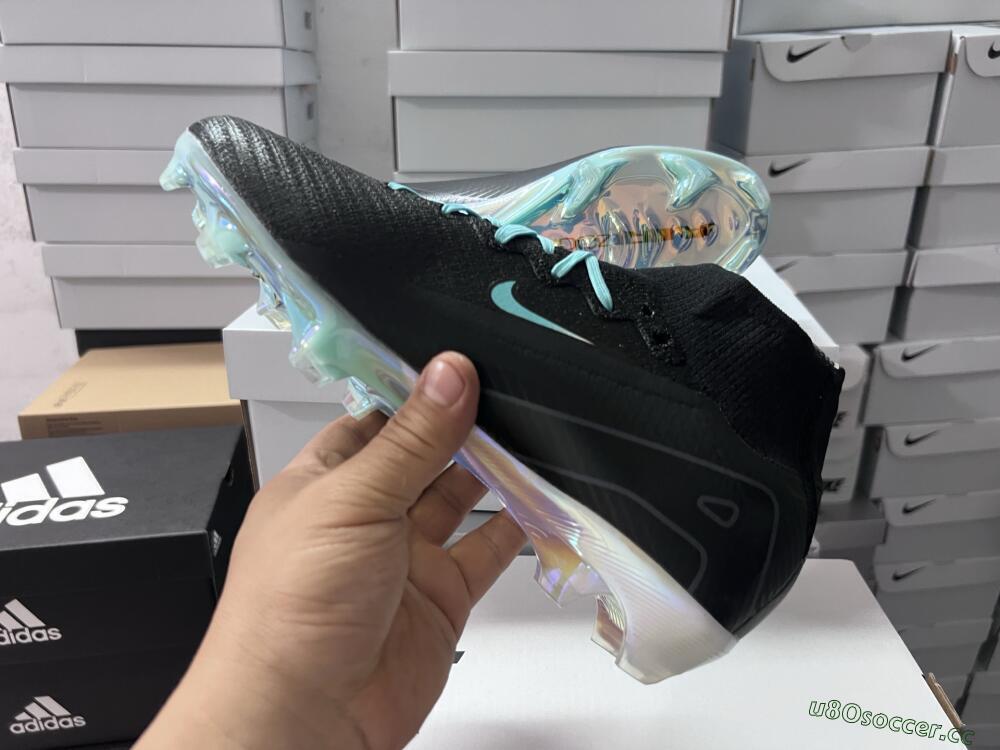 Unisex Nike Air Zoom Mercurial Superfly 10 Elite FG Firm Ground High-Tops Football Boots - Black/Jade
