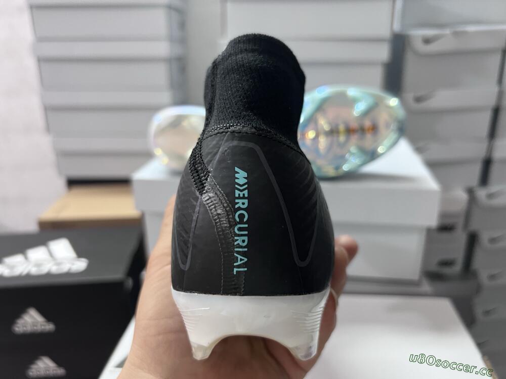 Unisex Nike Air Zoom Mercurial Superfly 10 Elite FG Firm Ground High-Tops Football Boots - Black/Jade