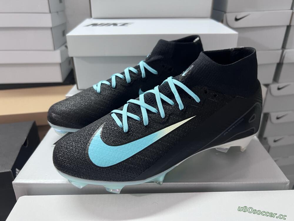 Unisex Nike Air Zoom Mercurial Superfly 10 Elite FG Firm Ground High-Tops Football Boots - Black/Jade