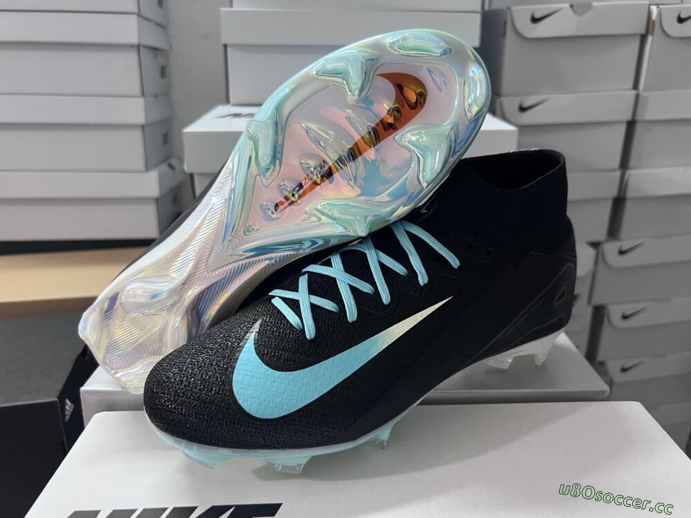 Unisex Nike Air Zoom Mercurial Superfly 10 Elite FG Firm Ground High-Tops Football Boots - Black/Jade