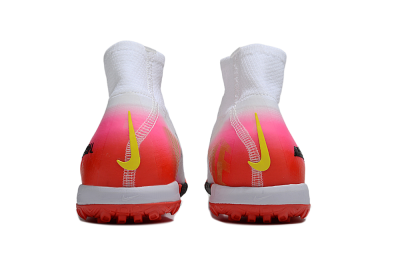 Unisex Nike Air Zoom Mercurial Superfly 10 Elite TF Artificial Turf High-Tops Football Shoes - White/Black/Pink