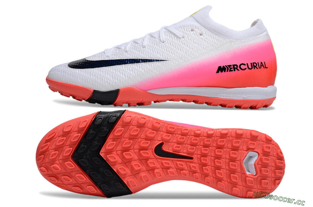Unisex Nike Air Zoom Mercurial Vapor 16 Elite TF Artificial Turf Low-Tops Football Shoes - White/Black/Pink 1