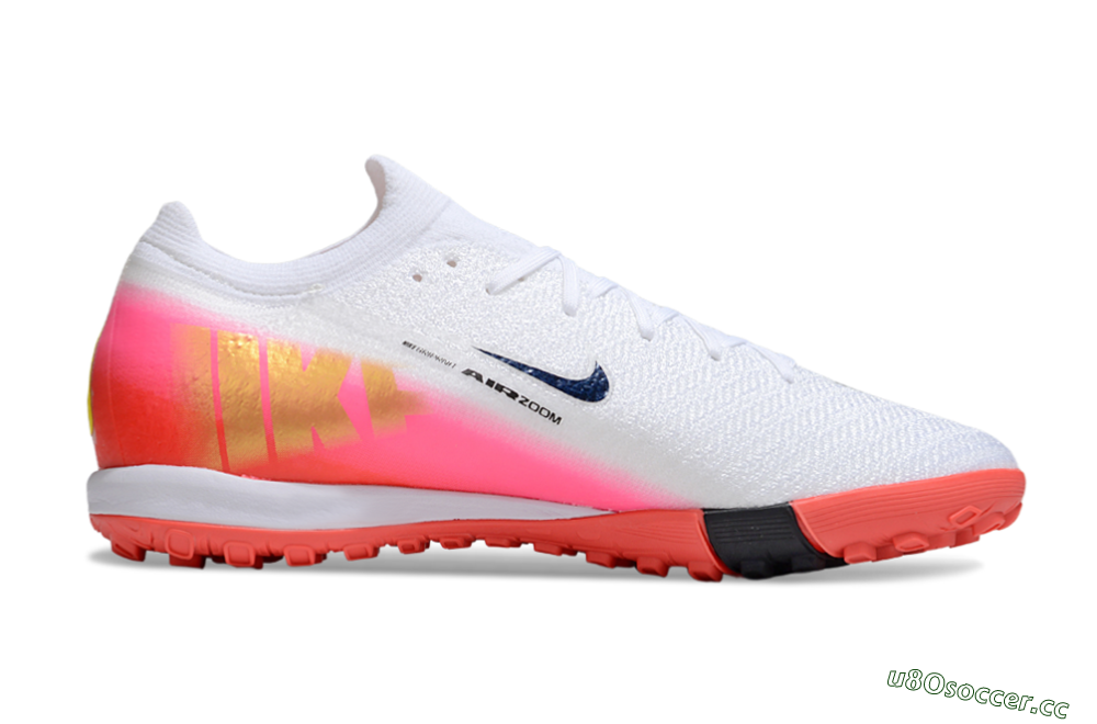 Unisex Nike Air Zoom Mercurial Vapor 16 Elite TF Artificial Turf Low-Tops Football Shoes - White/Black/Pink 7