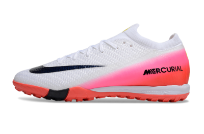 Unisex Nike Air Zoom Mercurial Vapor 16 Elite TF Artificial Turf Low-Tops Football Shoes - White/Black/Pink