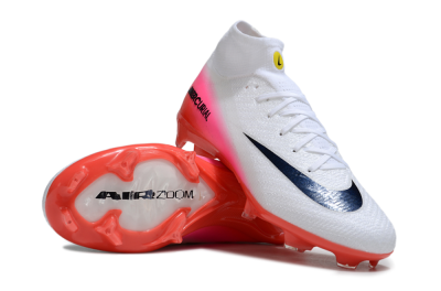 Unisex Nike Air Zoom Mercurial Superfly 10 Elite FG Firm Ground High-Tops Football Boots - White/Black/Pink