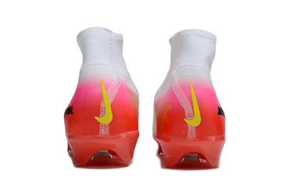 Unisex Nike Air Zoom Mercurial Superfly 10 Elite FG Firm Ground High-Tops Football Boots - White/Black/Pink