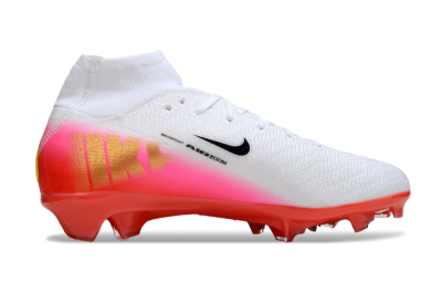 Unisex Nike Air Zoom Mercurial Superfly 10 Elite FG Firm Ground High-Tops Football Boots - White/Black/Pink
