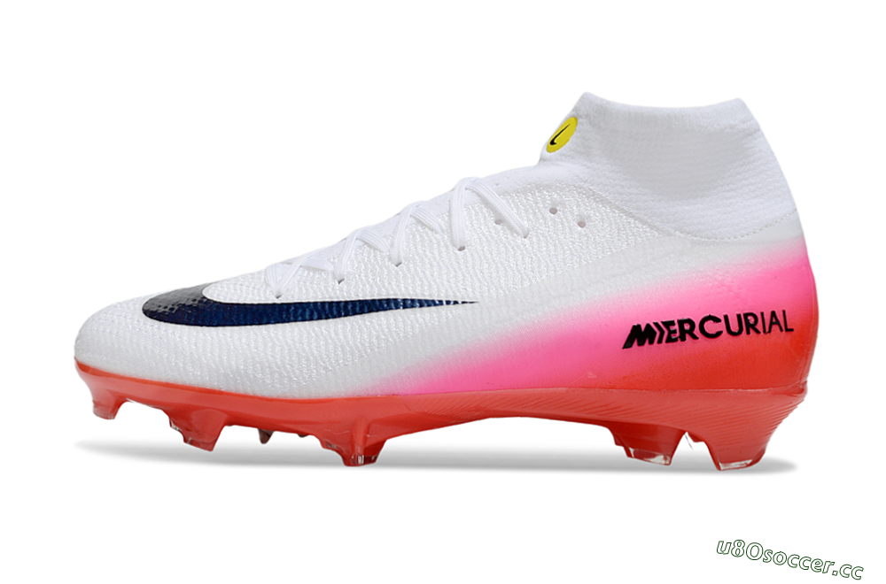 Unisex Nike Air Zoom Mercurial Superfly 10 Elite FG Firm Ground High-Tops Football Boots - White/Black/Pink 0