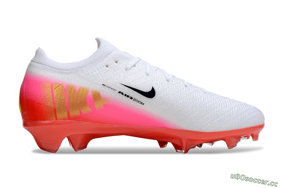 Unisex Nike Air Zoom Mercurial Vapor 16 Elite FG Firm Ground Low-Tops Football Boots - White/Black/Pink 7