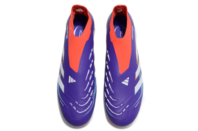 Unisex Adidas Predator 25 Elite Laceless FG Firm Ground Low-Tops Football Boots - Blue/White/Red