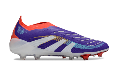 Unisex Adidas Predator 25 Elite Laceless FG Firm Ground Low-Tops Football Boots - Blue/White/Red