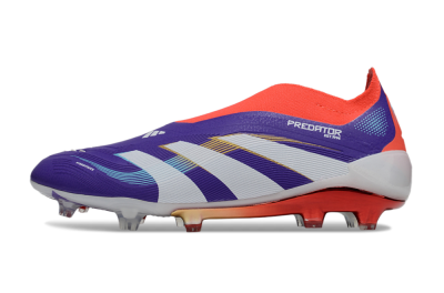Unisex Adidas Predator 25 Elite Laceless FG Firm Ground Low-Tops Football Boots - Blue/White/Red