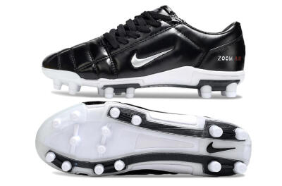 Unisex Nike Air Zoom Total 90 III FG Firm Ground Low-Tops Football Boots - Black/Silver/White