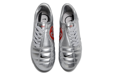 Unisex Nike Air Zoom Total 90 III FG Firm Ground Low-Tops Football Boots - Silver/Black/White