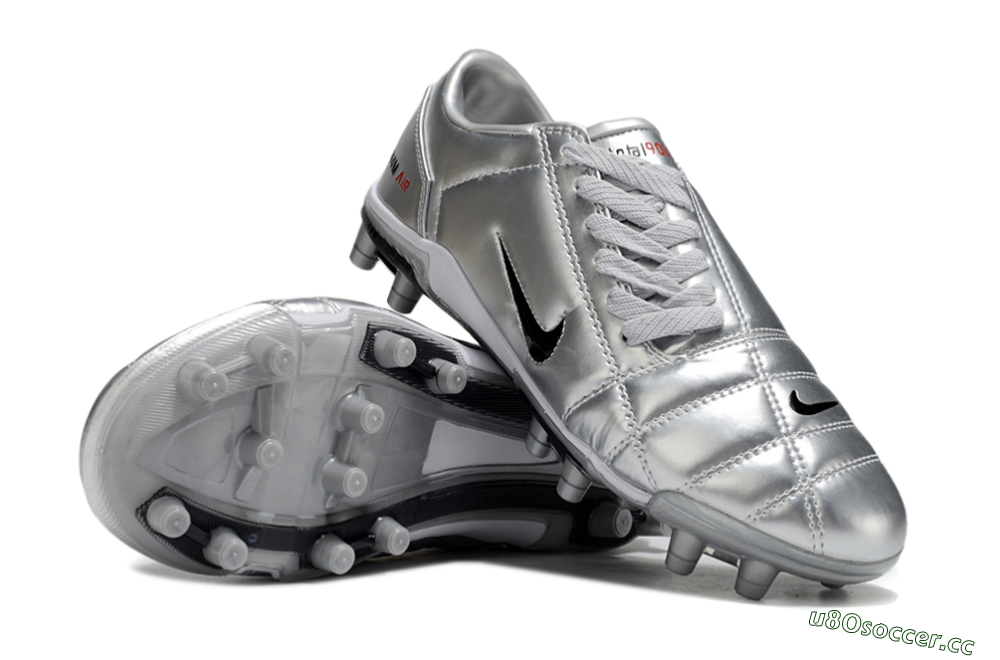 Unisex Nike Air Zoom Total 90 III FG Firm Ground Low-Tops Football Boots - Silver/Black/White 3