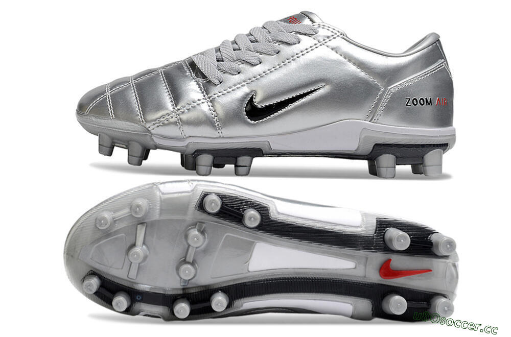 Unisex Nike Air Zoom Total 90 III FG Firm Ground Low-Tops Football Boots - Silver/Black/White 1