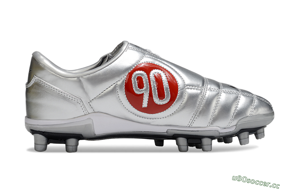 Unisex Nike Air Zoom Total 90 III FG Firm Ground Low-Tops Football Boots - Silver/Black/White 7