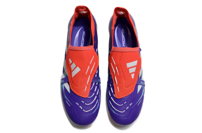 Unisex Adidas Predator 25 Elite Foldover Tongue FG Firm Ground Low-Tops Football Boots - Blue/White/Red