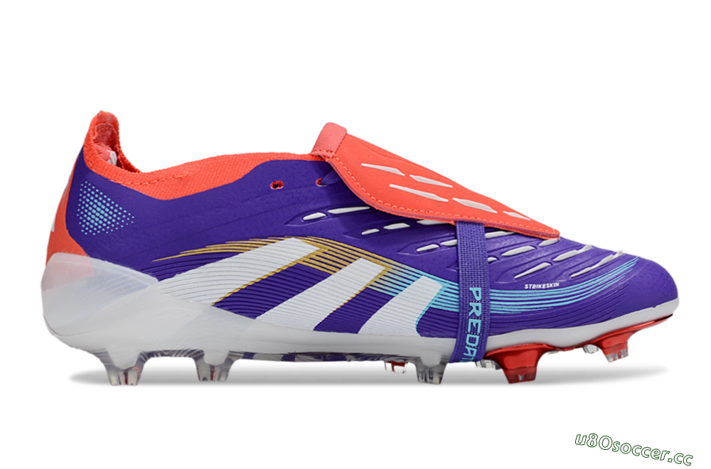 Unisex Adidas Predator 25 Elite Foldover Tongue FG Firm Ground Low-Tops Football Boots - Blue/White/Red 7