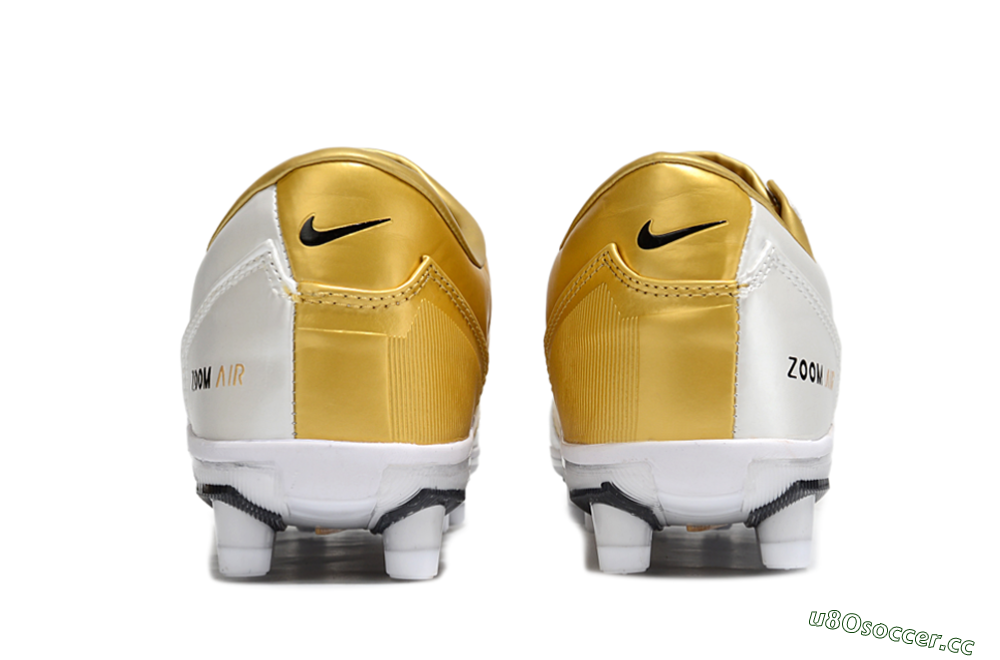Unisex Nike Air Zoom Total 90 III FG Firm Ground Low-Tops Football Boots - White/Black/Gold 5