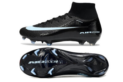 Unisex Nike Air Zoom Mercurial Superfly 10 Elite FG Firm Ground High-Tops Football Boots - Black/Jade
