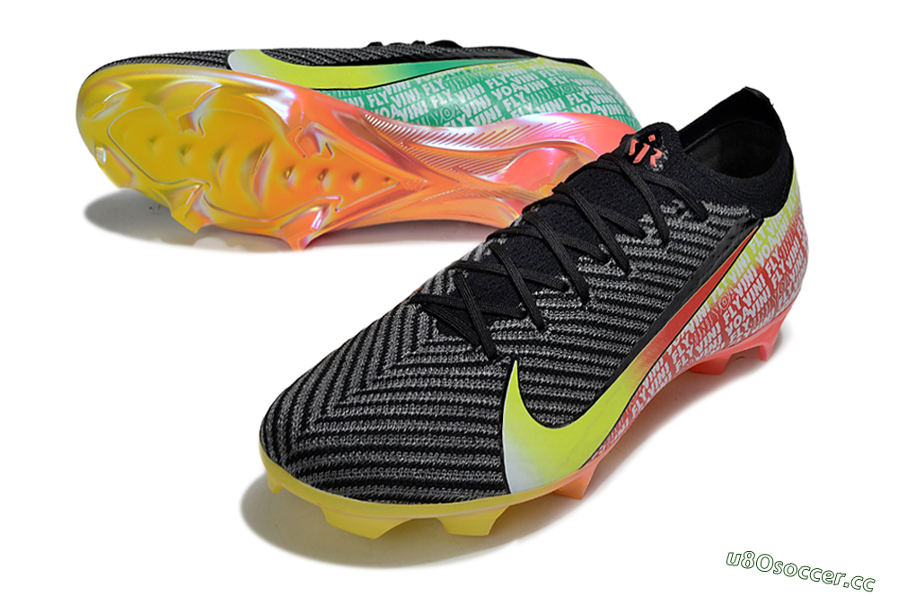 Unisex Nike Air Zoom Mercurial Vapor 16 Elite FG Firm Ground Low-Tops Football Boots - Black/Yellow/Red 3