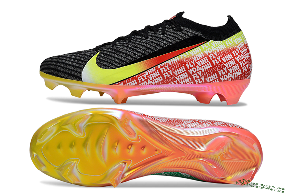 Unisex Nike Air Zoom Mercurial Vapor 16 Elite FG Firm Ground Low-Tops Football Boots - Black/Yellow/Red 1