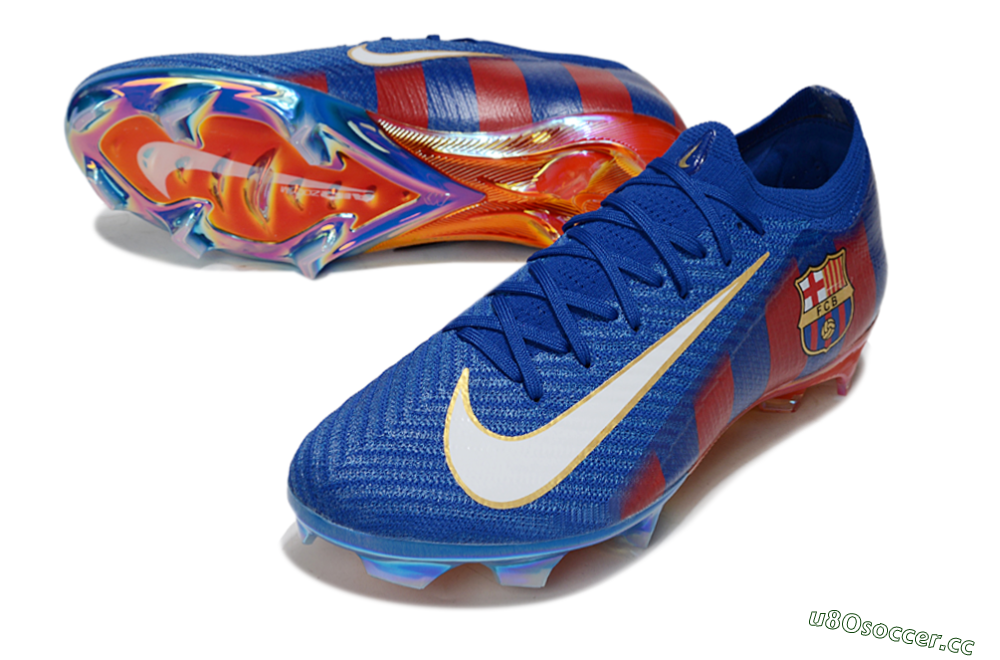 Unisex Nike Air Zoom Mercurial Vapor 16 Elite FG Firm Ground Low-Tops Football Boots - Blue/Red/Gold 3