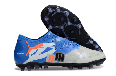 Men's Puma Future 8 Ultimate MG Multi Ground Low-Tops Football Boots - Blue/White/Orange