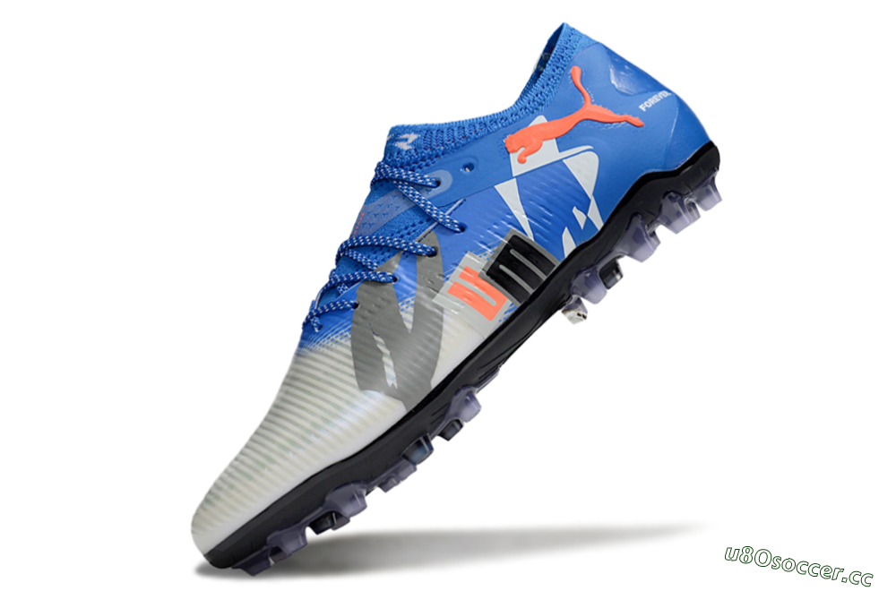 Men's Puma Future 8 Ultimate MG Multi Ground Low-Tops Football Boots - Blue/White/Orange 5