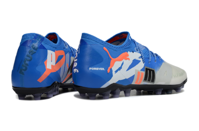 Men's Puma Future 8 Ultimate MG Multi Ground Low-Tops Football Boots - Blue/White/Orange