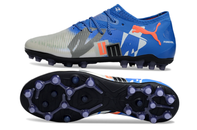 Men's Puma Future 8 Ultimate MG Multi Ground Low-Tops Football Boots - Blue/White/Orange