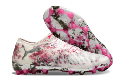 Men's Puma Future 8 Ultimate MG Multi Ground Low-Tops Football Boots - Beige/Black/Pink