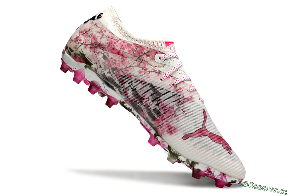 Men's Puma Future 8 Ultimate MG Multi Ground Low-Tops Football Boots - Beige/Black/Pink 4