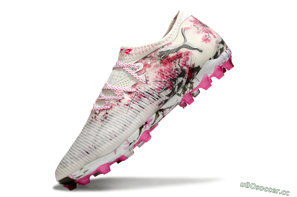 Men's Puma Future 8 Ultimate MG Multi Ground Low-Tops Football Boots - Beige/Black/Pink 5