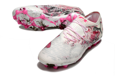 Men's Puma Future 8 Ultimate MG Multi Ground Low-Tops Football Boots - Beige/Black/Pink