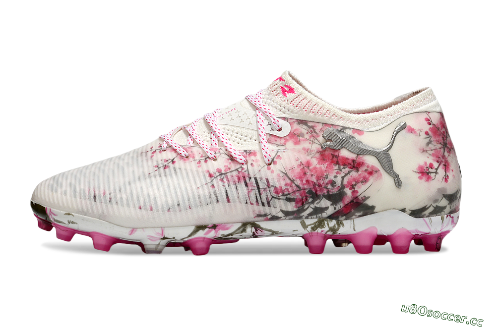 Men's Puma Future 8 Ultimate MG Multi Ground Low-Tops Football Boots - Beige/Black/Pink 0