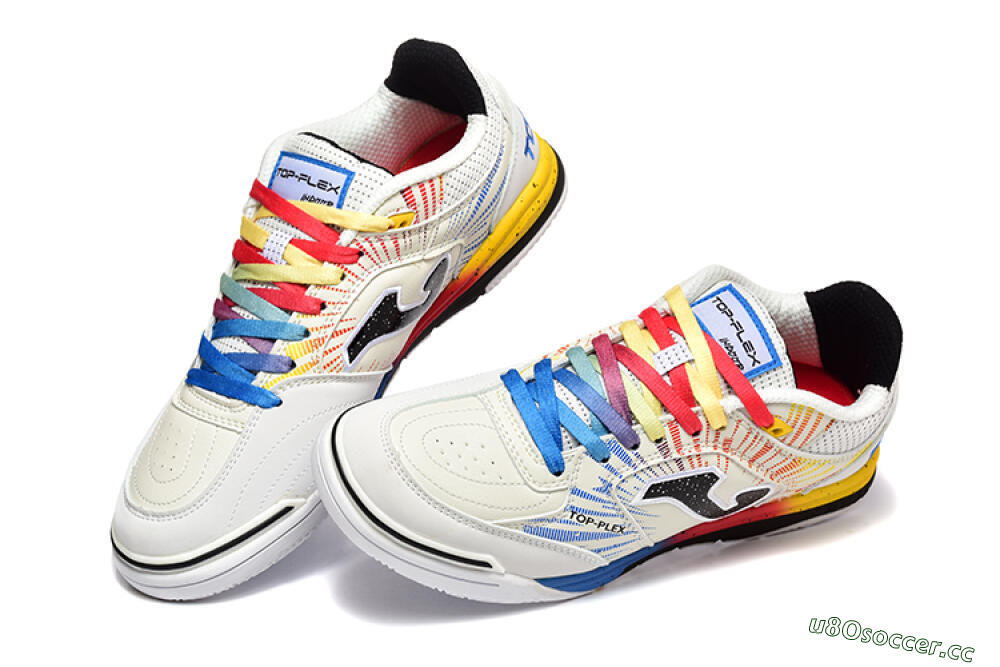Men's Joma Top Flex IC Indoor & Futsal Low-Tops Football Shoes - Beige/Red/Yellow 6