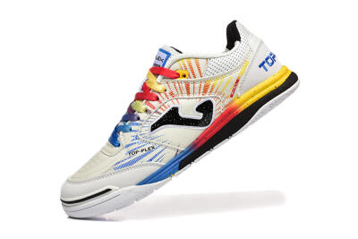 Men's Joma Top Flex IC Indoor & Futsal Low-Tops Football Shoes - Beige/Red/Yellow